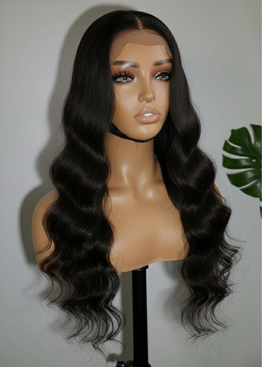Luméa Natural Black Body Wave Wig – Vietnamese/Indian Virgin Hair