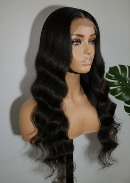 Luméa Natural Black Body Wave Wig – Vietnamese/Indian Virgin Hair